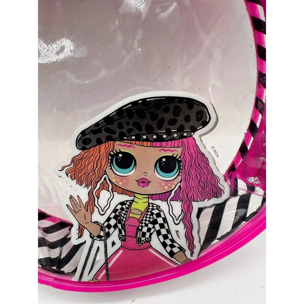 L.O.L. Surprise! OMG Doll Pink Clear Zippered‎ Round Cosmetic Travel Bag